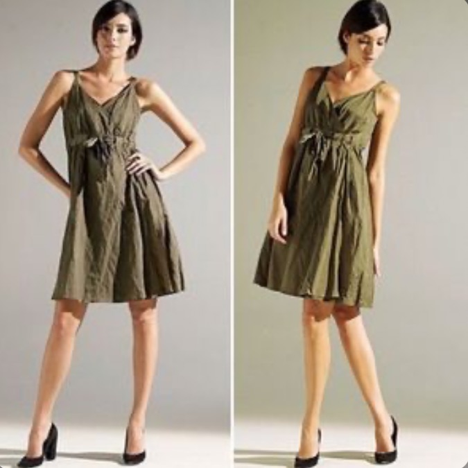 Eileen Fisher Steel Satin Wrap Dress
